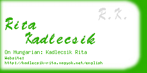 rita kadlecsik business card